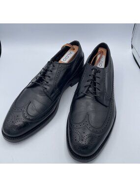 VTG Florsheim Kenmoor Longwing Derby Black Leather Dress Shoes Mens 10.5 D